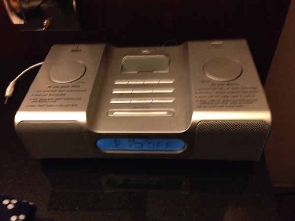 How to change the time setting on the iHome clock radio in your hotel